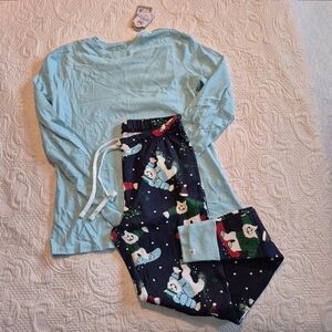 The Honest Clothing women's size Small pajama set, long sleeve, jogger pant NEW